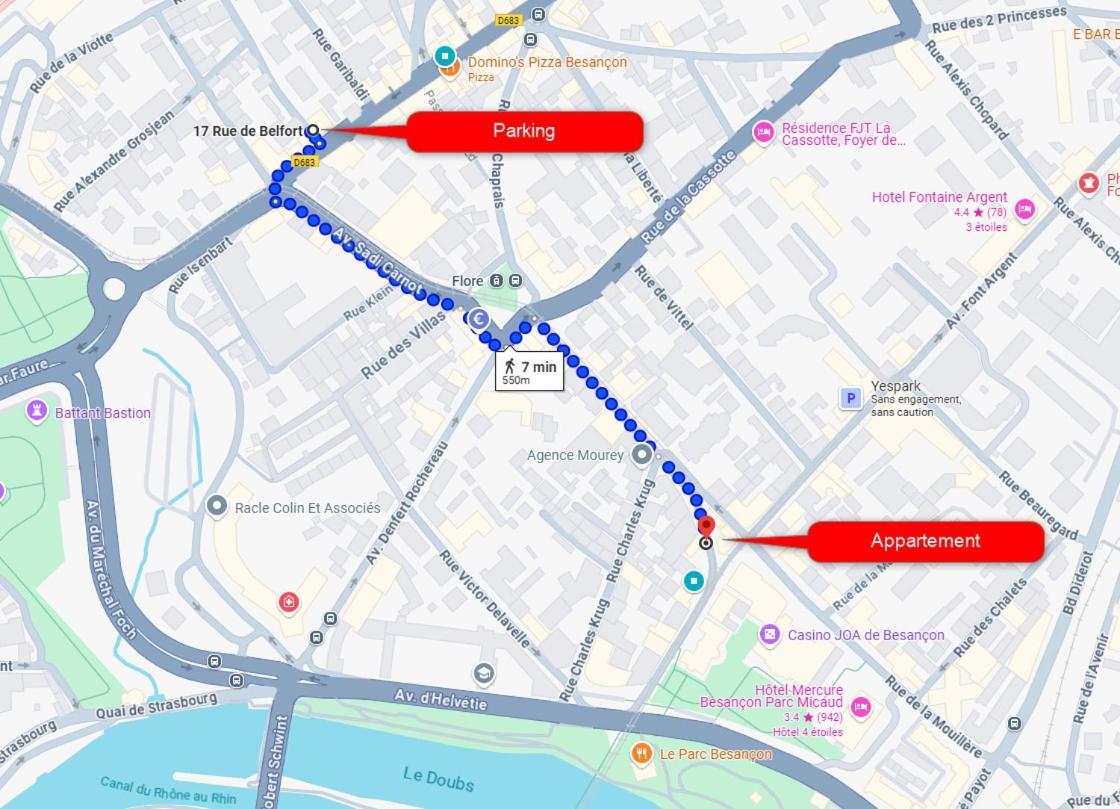 Le Carnot 2 Apartment Besancon Ngoại thất bức ảnh